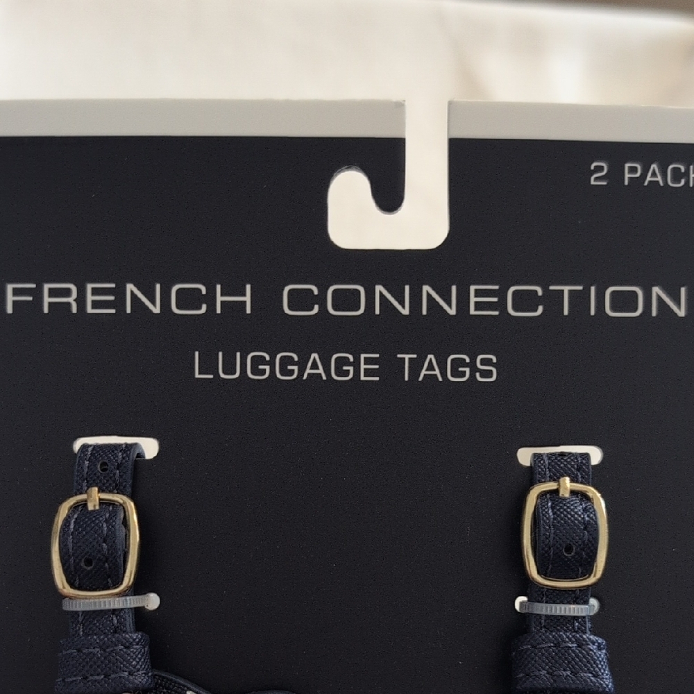 French Connection Navy and White Luggage Tags - Picture 3 of 5